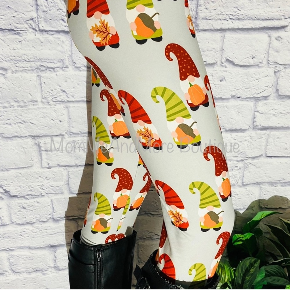 🍁🎃🍂 FALL GNOME PUMPKIN LEAVES LEGGINGS Women’s TC Tall & Curvy 14-22 XXL 1X 2X